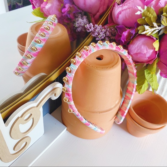 Anthropologie Super Smalls Embellished Headbands Set Mommy & Me Pink Gem Floral - Picture 9 of 16